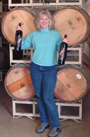 Winemaker Heidi Barret with 2003 Amuse Bouche Napa Valley Merlot